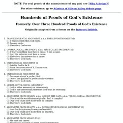 Hundreds of Proofs of God痴 Existence