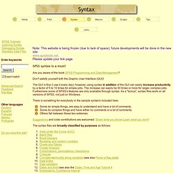Hundreds of Free Sample SPSS Syntax for Download
