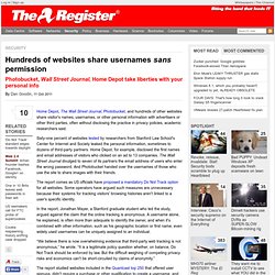 Hundreds of websites share usernames sans permission