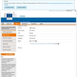 DG SANCO 26/07/18 Rapport OAV : Hungary 2017-6014 Biocides Nov - Dec 2017 Report details