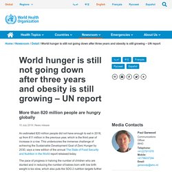 World hunger is still not going down after three years and obesity is still growing – UN report