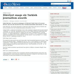 Hürriyet snags six Turkish journalism awards - Hurriyet Daily News and Economic Review