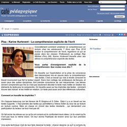 Pisa : Karine Hurtevent : La compréhension explicite de l'écrit
