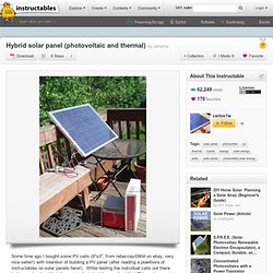 Hybrid solar panel (photovoltaic and thermal)