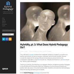 Hybridity, pt. 3: What Does Hybrid Pedagogy Do?