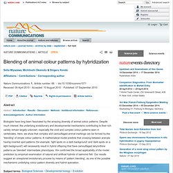 Blending of animal colour patterns by hybridization : Nature Communications