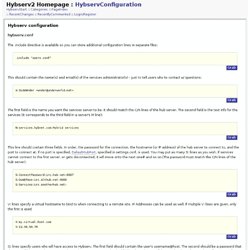 Hybserv2 Homepage: Hybserv configuration