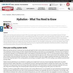 Hydration - What You Need to Know