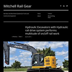 Hydraulic Excavators with Hydraulic rail drive system performs multitude of on/off rail work - Mitchell Rail Gear