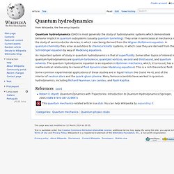 Quantum hydrodynamics