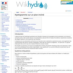 Hydrogramme sur un plan incliné (J.M. Tanguy)
