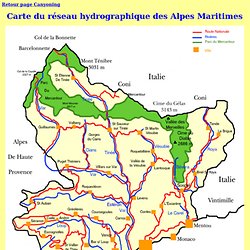 Carte du réseau hydrographique des Alpes Maritimes