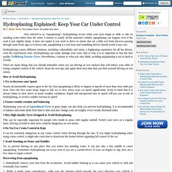 Hydroplaning Explained: Keep Your Car Under Control by T. Elsey Tyres