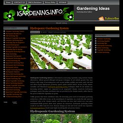 Hydroponic Gardening System
