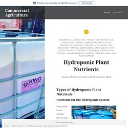 Hydroponic Plant Nutrients