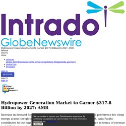 Hydropower Generation Market to Garner $317.8 Billion by