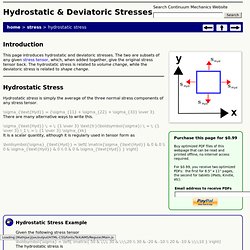Hydrostatic, Deviatoric Stresses