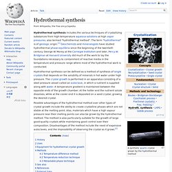 Hydrothermal synthesis