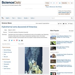Hydrothermal vents discovered off Antarctica