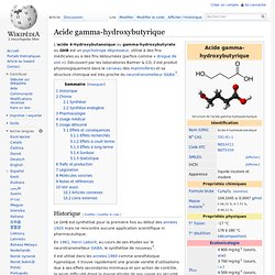 Acide gamma-hydroxybutyrique