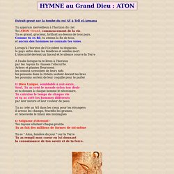 Hymne à Aton et livre de sagesse d'Aménémopé