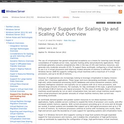 Hyper-V Support for Scaling Up and Scaling Out Overview