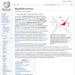 Hyperbolic function