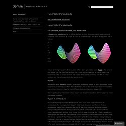 Hyperbolic Paraboloids