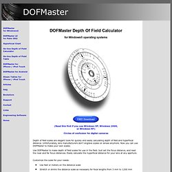 Hyperfocal Distance and Depth of Field Calculator - DOFMaster
