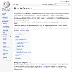 Hyperfocal distance