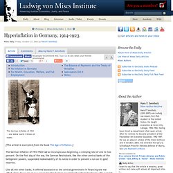 Hyperinflation in Germany, 1914-1923 - Hans F. Sennholz