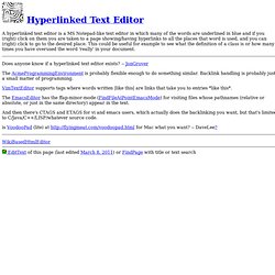 Hyperlinked Text Editor