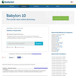 Hypermedia definition by Babylon's free dictionary