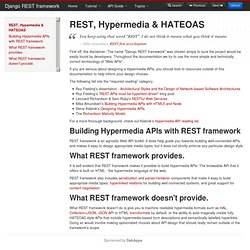 REST, Hypermedia & HATEOAS - Django REST framework