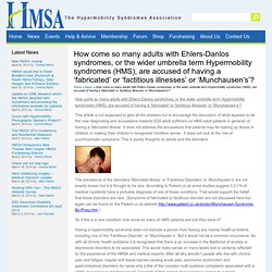 Syndromes Association » How come so many adults with Ehlers-Danlos syndromes,...