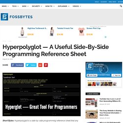Hyperpolyglot — A Useful Side-By-Side Programming Reference Sheet