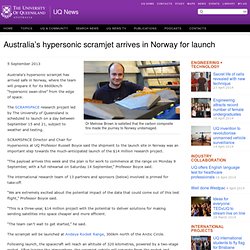 Australia’s hypersonic scramjet arrives in Norway for launch