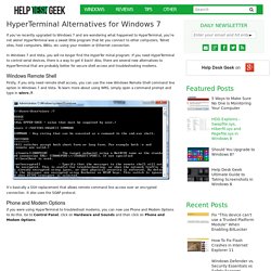 HyperTerminal Alternatives for Windows 7