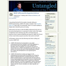 REST APIs must be hypertext-driven » Untangled