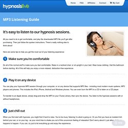 Hypnosis Live - Listening Guide