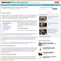 Using Self Hypnosis for Stress Management