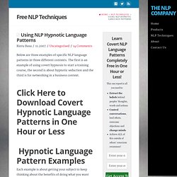 How to Use Hypnotic NLP Language Patterns