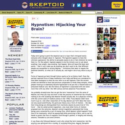 Hypnotism: Hijacking Your Brain?