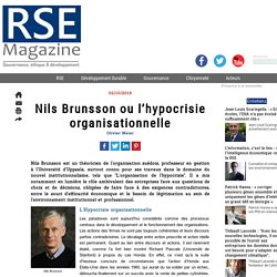 Nils Brunsson ou l’hypocrisie organisationnelle