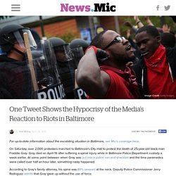 One Tweet Shows the Hypocrisy of the Media's Reaction to Riots in Baltimore