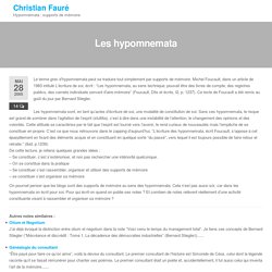 Les hypomnemata – Christian Fauré
