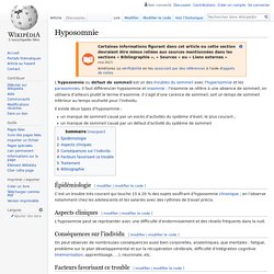 Hyposomnie