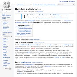 Hypostase (métaphysique)