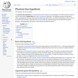 Phantom time hypothesis
