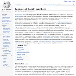 Language of thought hypothesis